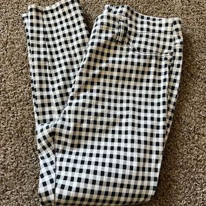 Black and white checkered cotton pants